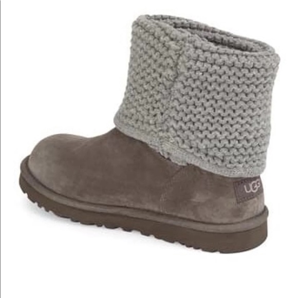 UGG Shaina Knit Suede Boot - Grey. - Picture 2 of 9